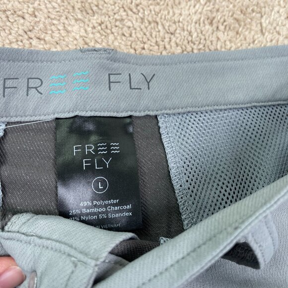 Free Fly Shorts Men Large Gray Hybrid 7" Golf Hiking Bamboo Charcoal Lightweight - Picture 5 of 9